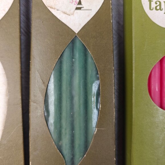 Vintage Danish Floral Tapers Dripless Candles 12 Count Lot of 4 MCM Mid Century - Picture 4 of 5